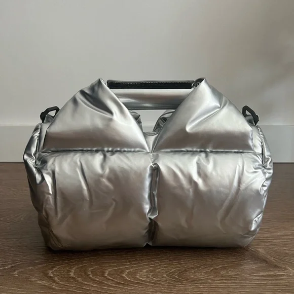 Rains Metallic Silver Crossbody Bag - Picture 3 of 5